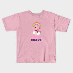 Rainbow feelin brave Kids T-Shirt